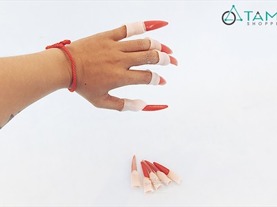 Set 10 móng tay nhọn hoá trang yêu tinh, ma quỷ [Kiểu dán/ chụp - Đủ màu] MONGTAY-01