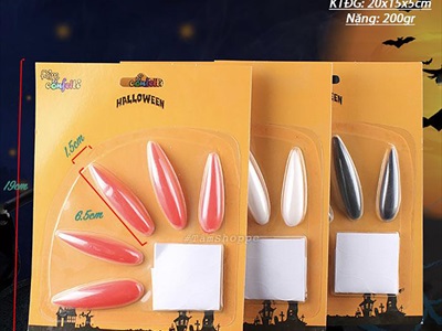 Set 10 móng tay nhọn hoá trang yêu tinh, ma quỷ [Kiểu dán/ chụp - Đủ màu] MONGTAY-01