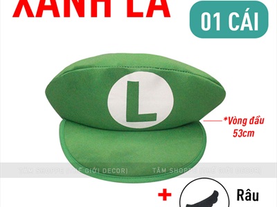 Nón Mario nỉ hóa trang (kèm râu lột dán) NON-MARIO
