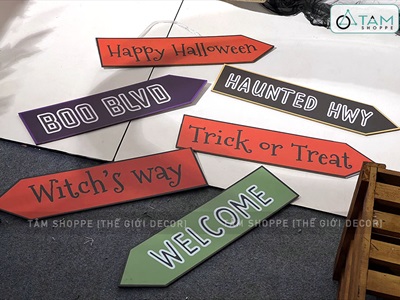 Bảng mũi tên chỉ đường Halloween Formex 5ly nhiều kiểu CHIDUONG-HLW-01
