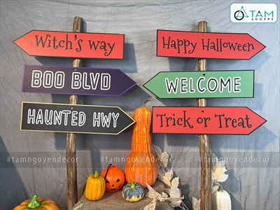Bảng mũi tên chỉ đường Halloween Formex 5ly nhiều kiểu CHIDUONG-HLW-01