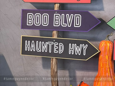 Bảng mũi tên chỉ đường Halloween Formex 5ly nhiều kiểu CHIDUONG-HLW-01