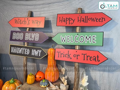 Bảng mũi tên chỉ đường Halloween Formex 5ly nhiều kiểu CHIDUONG-HLW-01