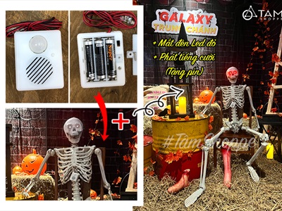 Bộ cảm ứng điện tử mắt đèn Led đỏ phát tiếng cười kinh dị Halloween LED-BOCAMUNG-01