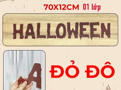 Bộ chữ HALLOWEEN gỗ kiểu nhiễu máu [Bằng gỗ - Mỏng nhẹ] CHU-GO-16