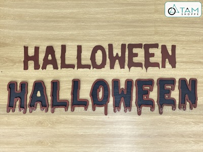 Bộ chữ HALLOWEEN gỗ kiểu nhiễu máu [Bằng gỗ - Mỏng nhẹ] CHU-GO-16