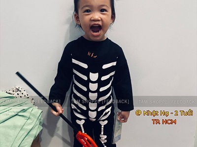 Bộ đồ hóa trang người xương trắng đen cho bé BOHOATRANG-06