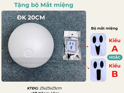 Set phụ kiện tự làm con ma vải cute bằng cây thông Noel cao 2m [Độc đáo - Dễ làm] SET-DIY-04