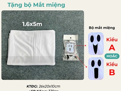 Set phụ kiện tự làm con ma vải cute bằng cây thông Noel cao 2m [Độc đáo - Dễ làm] SET-DIY-04