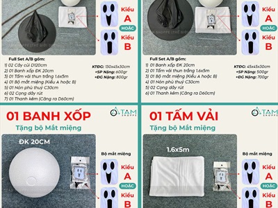 Set phụ kiện tự làm con ma vải cute bằng cây thông Noel cao 2m [Độc đáo - Dễ làm] SET-DIY-04