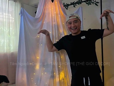 Set phụ kiện tự làm con ma vải cute bằng cây thông Noel cao 2m [Độc đáo - Dễ làm] SET-DIY-04