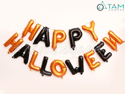 Bong bóng kiếng chữ HAPPY HALLOWEEN 33cm BBK-HLW-02
