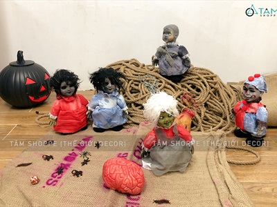 Búp bê Halloween điện tử biết đi biết nói (cảm ứng tiếng động - tặng Pin) HLW-MAQUY-06