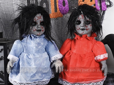 Búp bê Halloween điện tử biết đi biết nói (cảm ứng tiếng động - tặng Pin) HLW-MAQUY-06