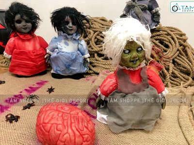 Búp bê Halloween điện tử biết đi biết nói (cảm ứng tiếng động - tặng Pin) HLW-MAQUY-06