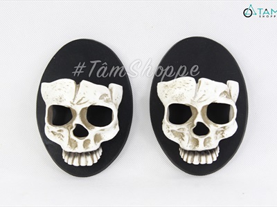 Đế nến đầu lâu treo tường hình ovan đen DENEN-03