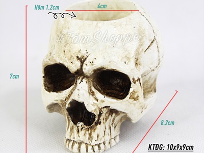Đế nến đầu lâu tròn hai mắt chảy sáp DENEN-01