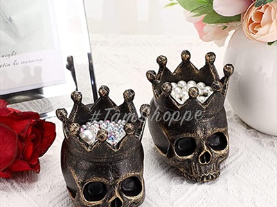 Đế nến đầu lâu vương miện tròn để bàn DENEN-02