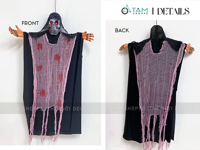 Con ma đầu lâu mút khóc máu áo đen dài 100cm HLW-MAQUY-11