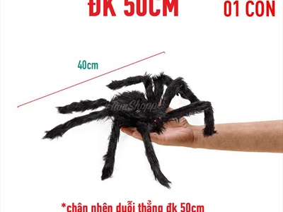 Con nhện đen lông xù chân kẽm ĐK 30-90cm TCV-NHEN-02