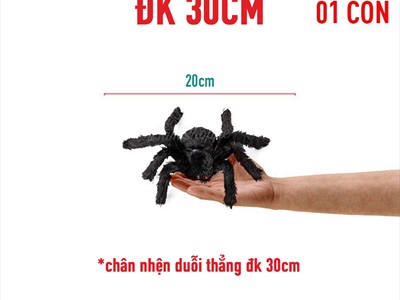Con nhện đen lông xù chân kẽm ĐK 30-90cm TCV-NHEN-02