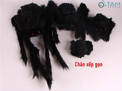 Con nhện đen lông xù chân kẽm ĐK 30-90cm TCV-NHEN-02