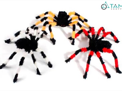 Con nhện màu đốm lông xù chân kẽm ĐK 30-90cm TCV-NHEN-03