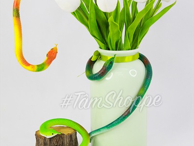 Con rắn cao su dẻo 70cm nhiều màu (rắn lục) TCV-RAN-01
