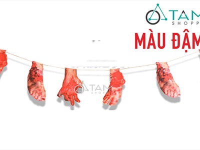Dây banner giấy treo tay chân máu nhiều kiểu [Kèm dây - hình in] BANER-HLW-10