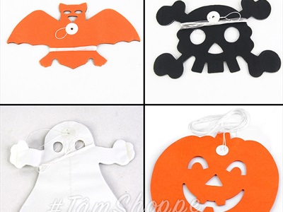 Dây banner treo Halloween bằng giấy các kiểu dài 3m BANER-HLW-02