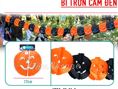 Dây banner treo Halloween bằng giấy các kiểu dài 3m BANER-HLW-02