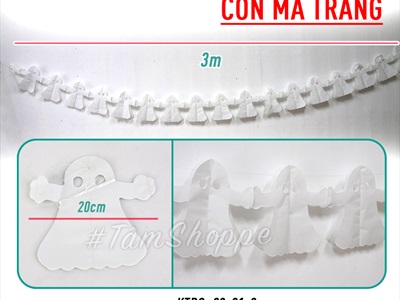 Dây banner treo Halloween bằng giấy các kiểu dài 3m BANER-HLW-02
