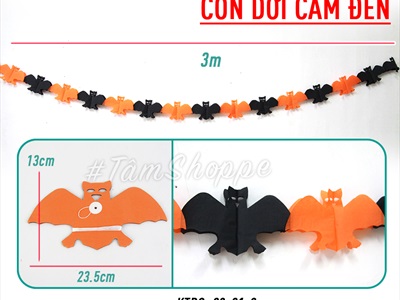 Dây banner treo Halloween bằng giấy các kiểu dài 3m BANER-HLW-02