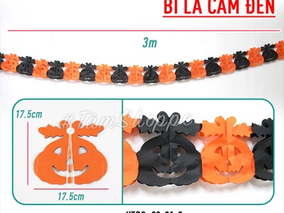 Dây banner treo Halloween bằng giấy các kiểu dài 3m BANER-HLW-02