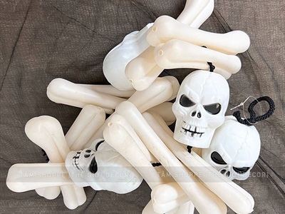 Dây treo Halloween đầu lâu nhựa xương chéo dài 110cm DTR-HLW-03