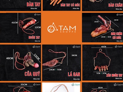 Dây treo Halloween bộ phận cơ thể người máu me [Cao su - kinh dị] DTR-HLW-05