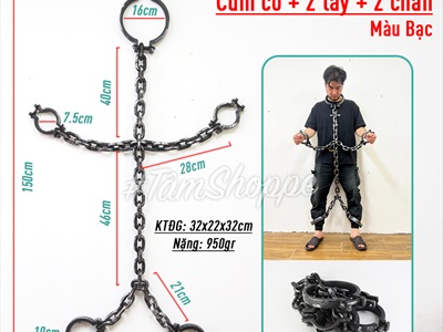 Đồ chơi xiềng xích nhựa hóa trang tù giam cổ xưa DOCHOI-HLW-03