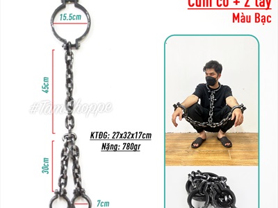 Đồ chơi xiềng xích nhựa hóa trang tù giam cổ xưa DOCHOI-HLW-03