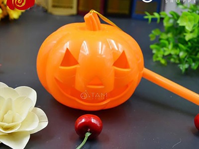 Lồng đèn bí ngô nhựa đèn led cầm tay (phát âm thanh - sẵn pin) LDEN-NHUA-01