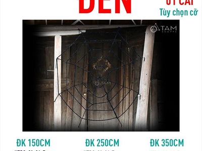 Mạng nhện dây vải trang trí trắng đen nhiều cỡ MANGNHEN-01