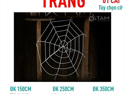 Mạng nhện dây vải trang trí trắng đen nhiều cỡ MANGNHEN-01