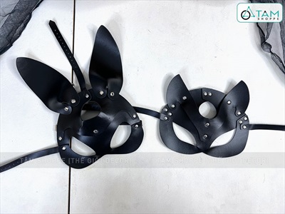 Mặt nạ đai da mèo đen - thỏ Bunny sexy MATNA-103