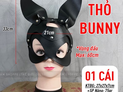 Mặt nạ đai da mèo đen - thỏ Bunny sexy MATNA-103