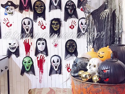 Mặt nạ Halloween ma quỷ nhựa mỏng màu bạc, đồng nhiều kiểu MATNA-96