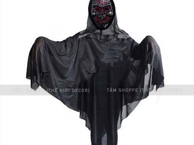 Mặt nạ Halloween ma quỷ nhựa mỏng màu bạc, đồng nhiều kiểu MATNA-96