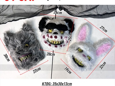 Mặt nạ lông thú kinh dị Thỏ Bunny - Gấu trúc - Sói xám MATNA-100