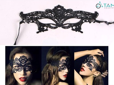 Mặt nạ vải ren đen che nửa mặt nhiều kiểu MATNA-104
