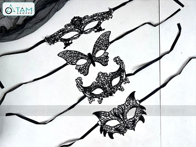 Mặt nạ vải ren đen che nửa mặt nhiều kiểu MATNA-104