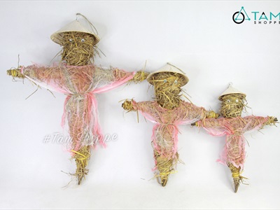 Mô hình bù nhìn rơm đội nón lá 3 kích cỡ BNHIN-01