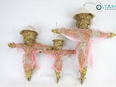 Mô hình bù nhìn rơm đội nón lá 3 kích cỡ BNHIN-01